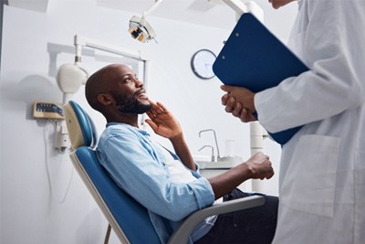 Man smiling in the dental chair